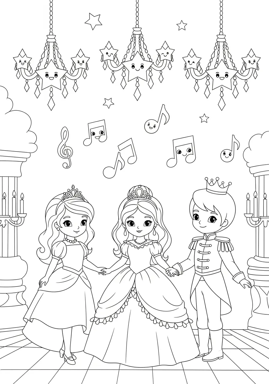 Fairy Tale Ball Coloring Page
