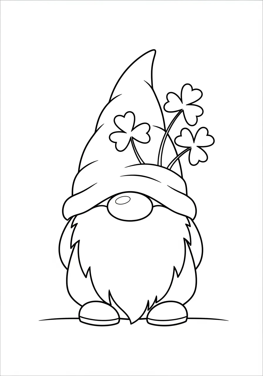 Giggling Gnome St. Patrick's Day Coloring Page
