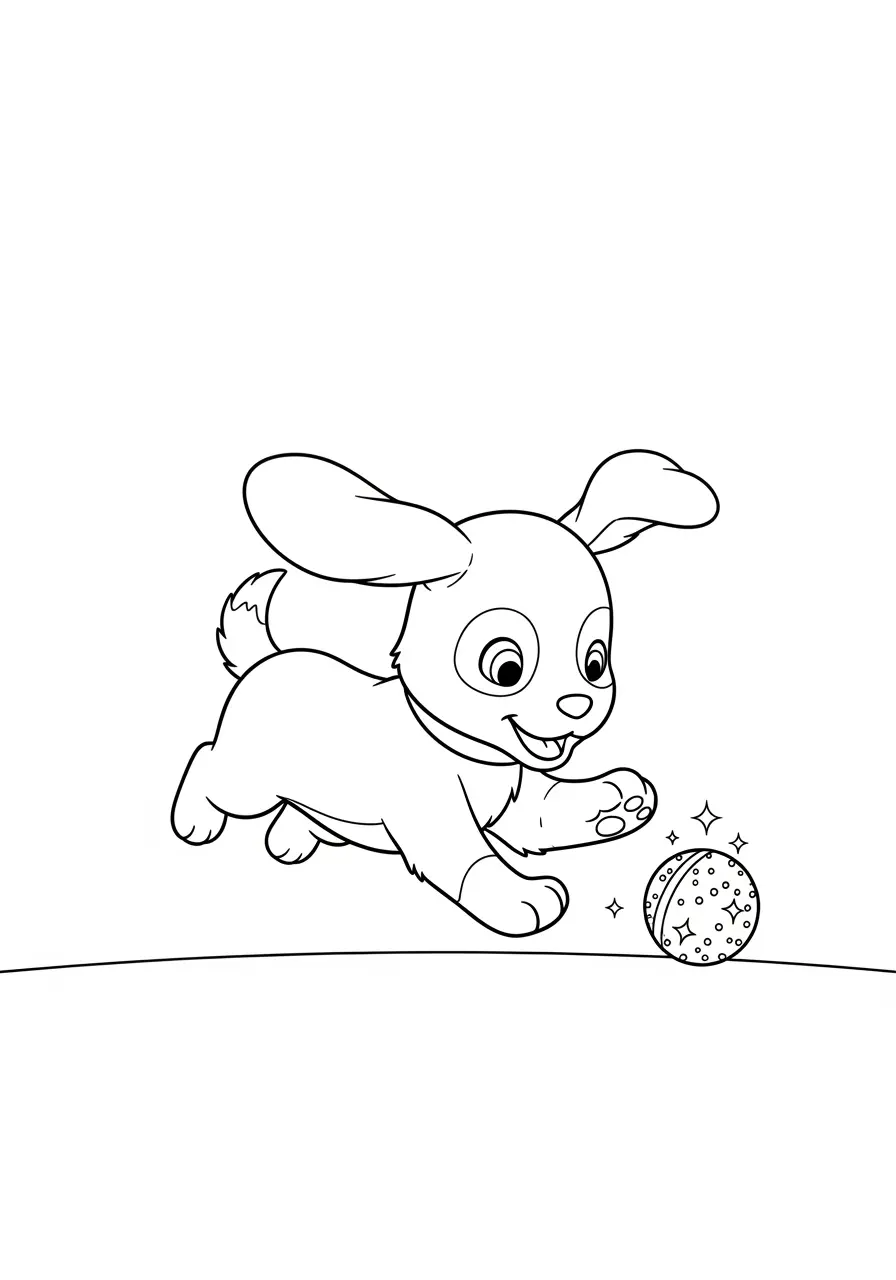 Happy Anime Puppy Boy Coloring Page