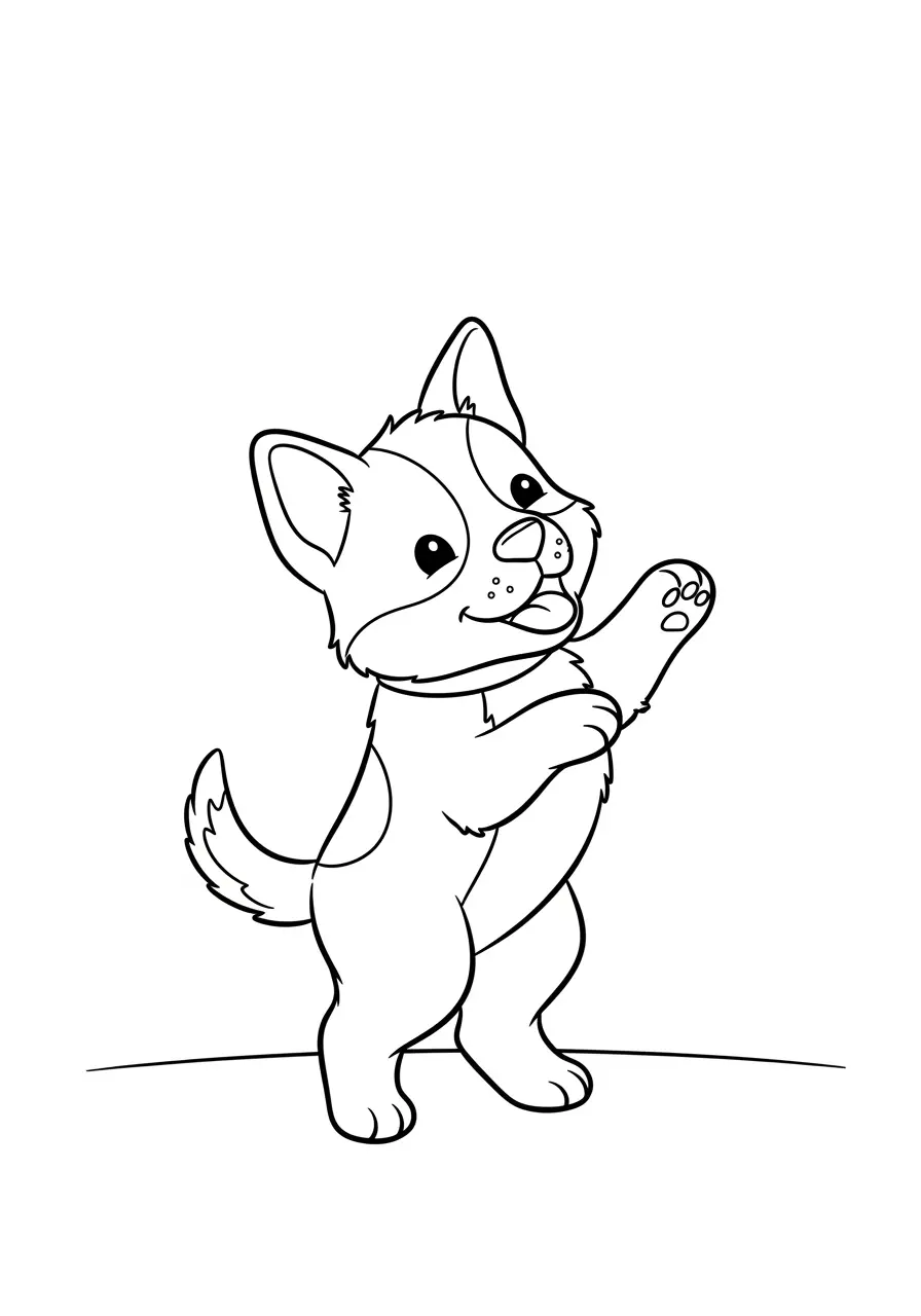 Happy Dog Dance Coloring Page