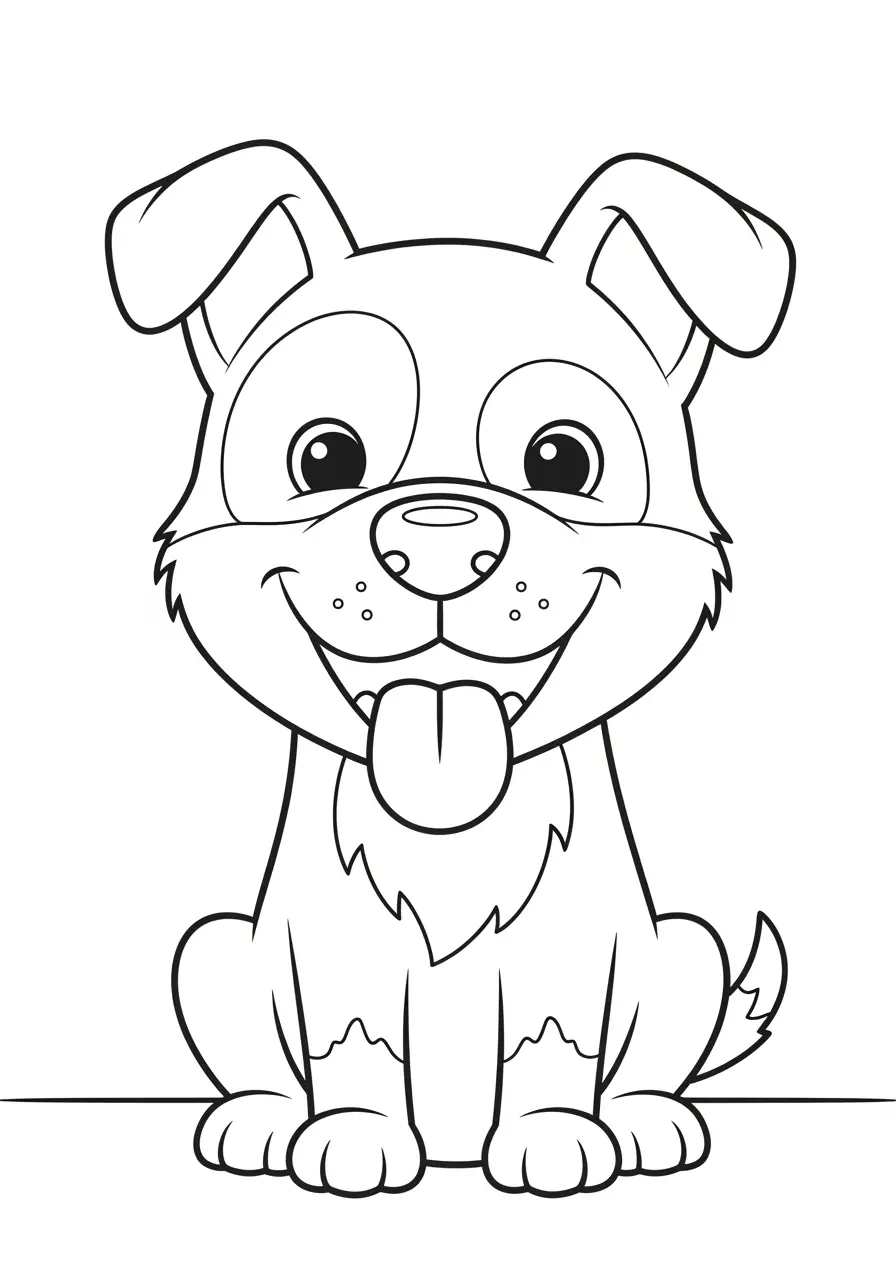 Happy Dog Smile Coloring Page