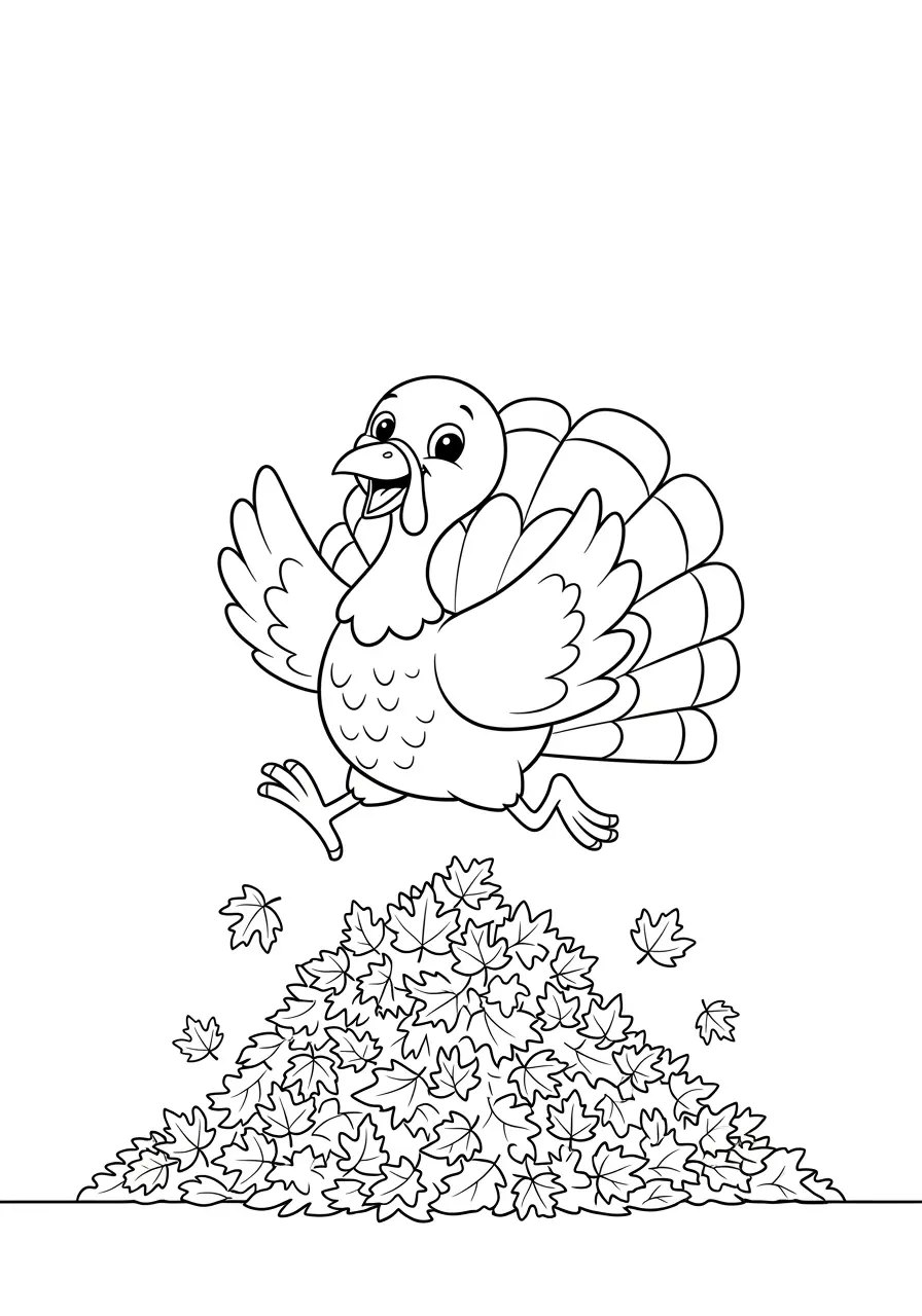 Happy Turkey Coloring Page