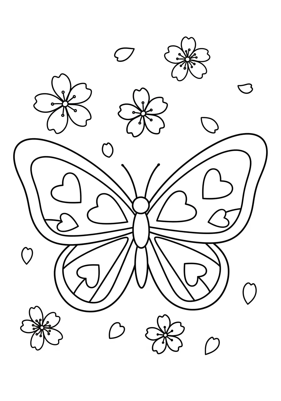 Kawaii Butterfly Sanrio Coloring Page