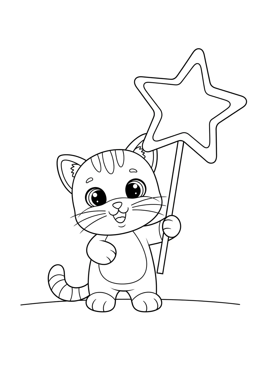 Kawaii Kitty Sanrio Coloring Page