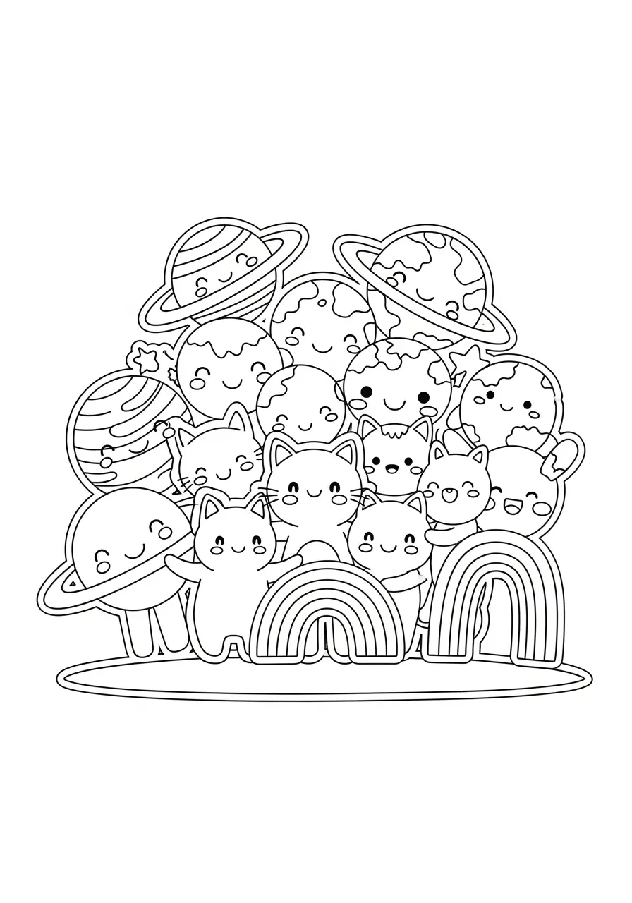 Kawaii Laptop Sticker Coloring Page For Teens