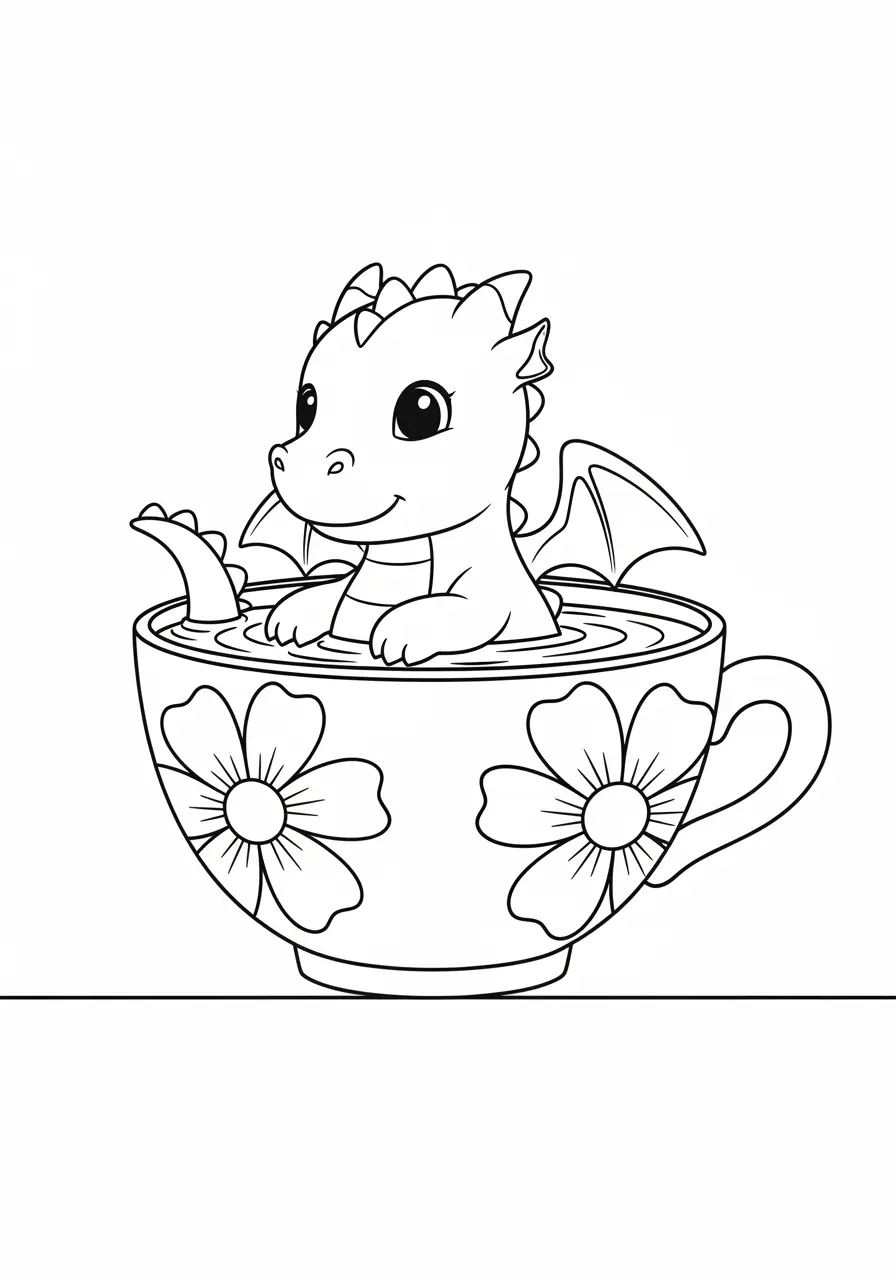 30 Süße Drachen-Ausmalbilder - Schöne Kostenlose Downloads - Cute Coloring