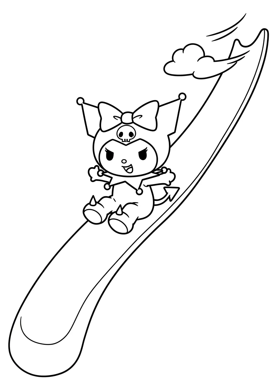 Kuromi Rainbow Coloring Page