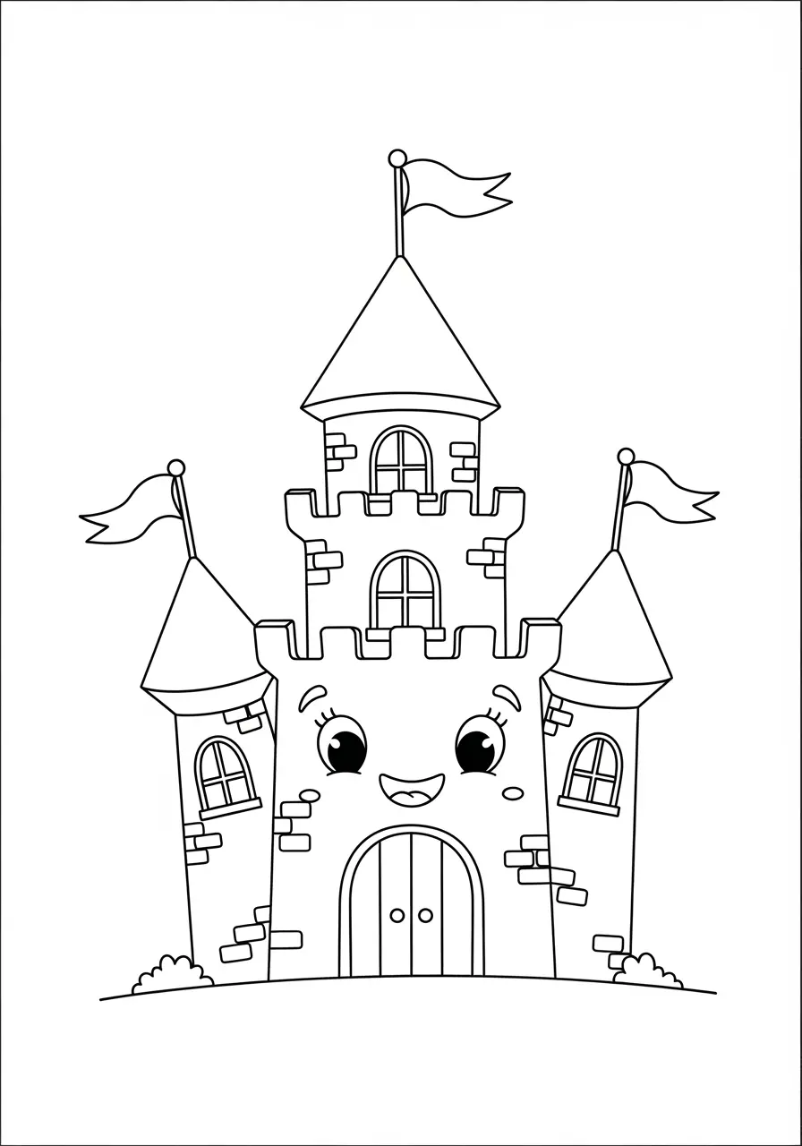 Magical Castle Fairy Tale Coloring Page