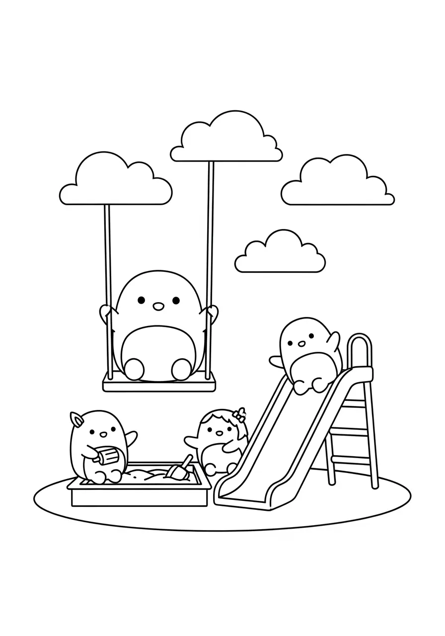 Playground Fun Squishmallow Coloring Page