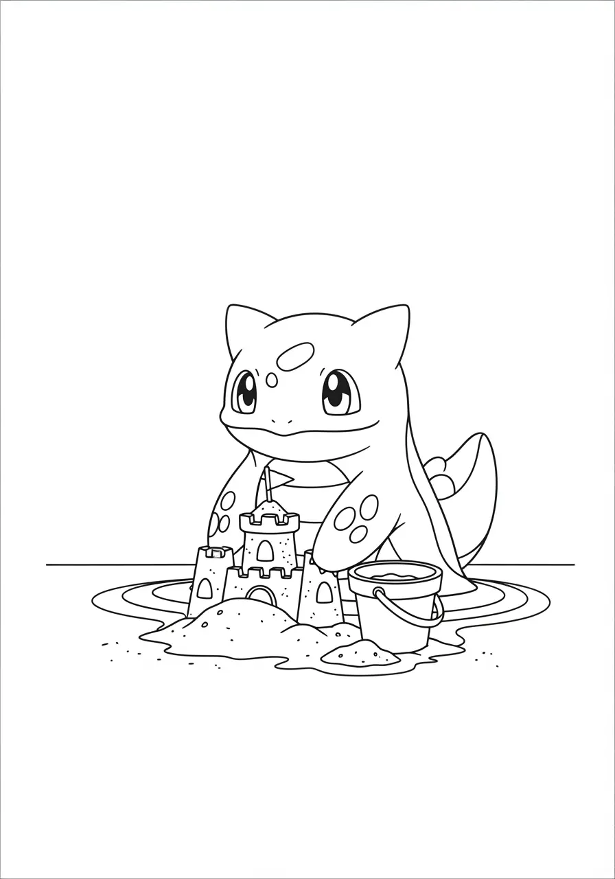 Pokemon Coloring Page Beach Day