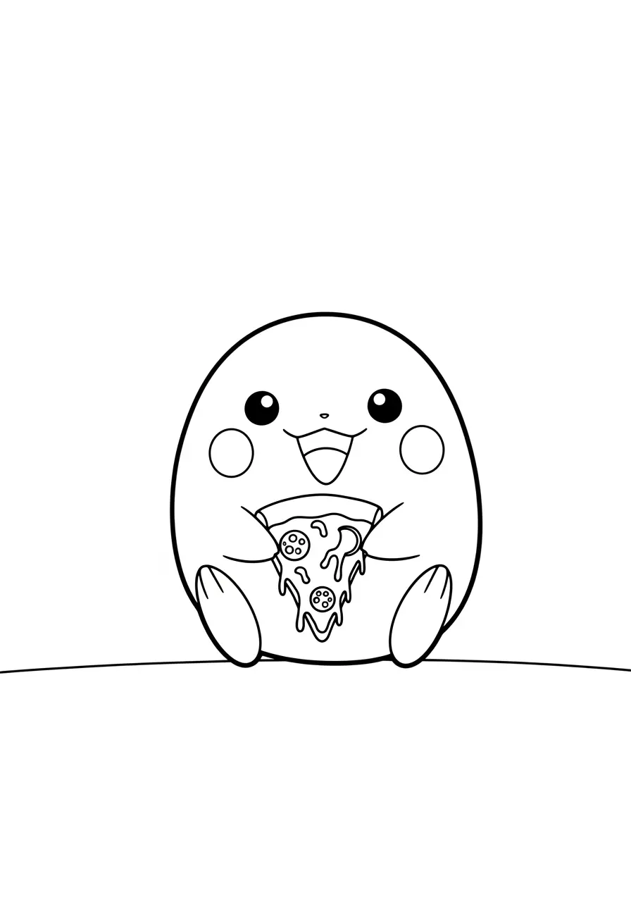 Pokemon Coloring Page Pizza Party