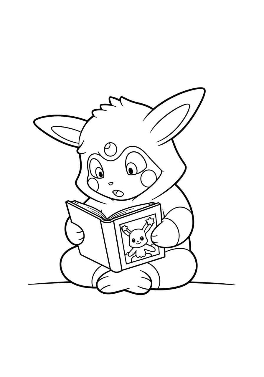 Pokemon Coloring Page Reading Books