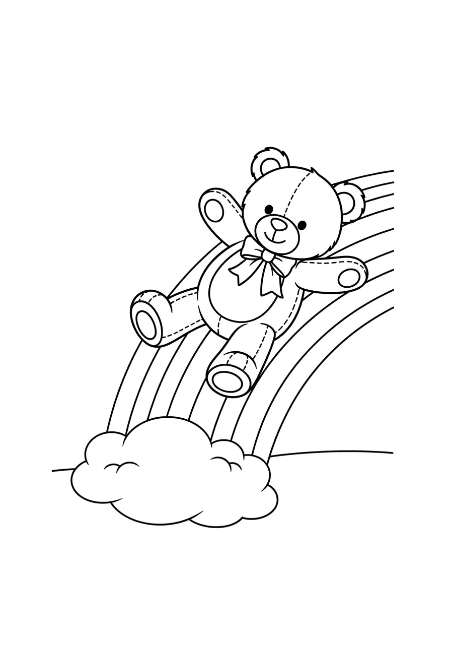 Rainbow Bear Coloring Page