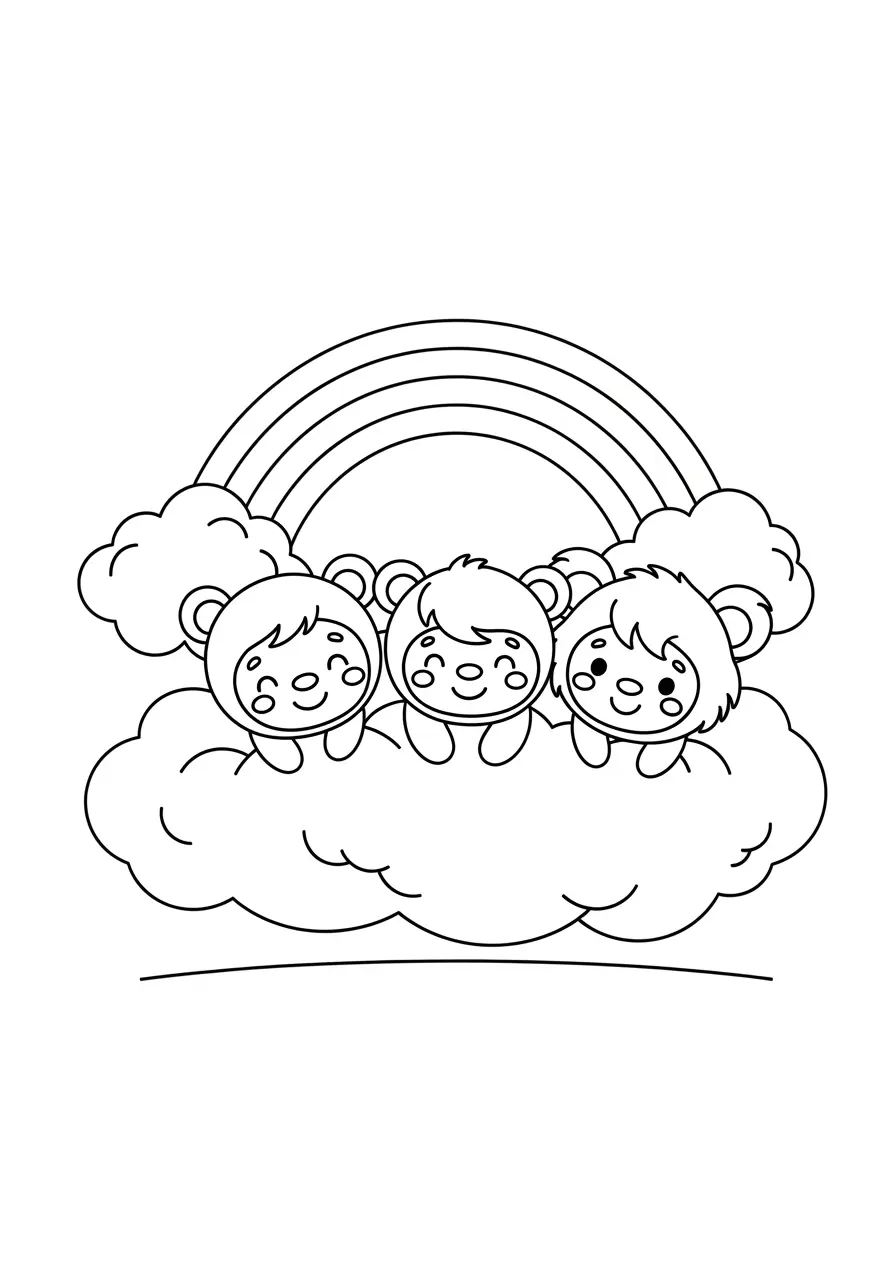 Rainbow Friends Sanrio Coloring Page