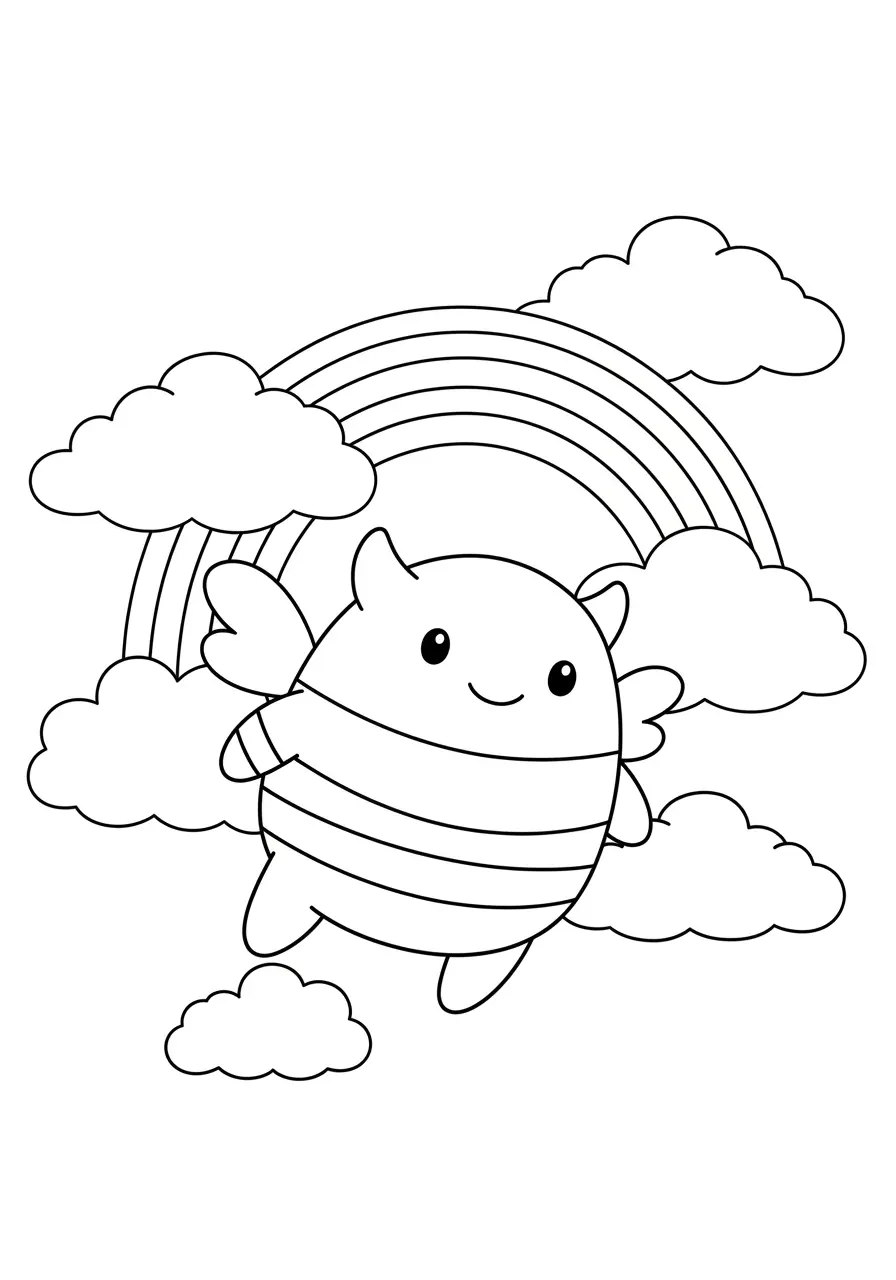 Rainbow Monster Coloring Page