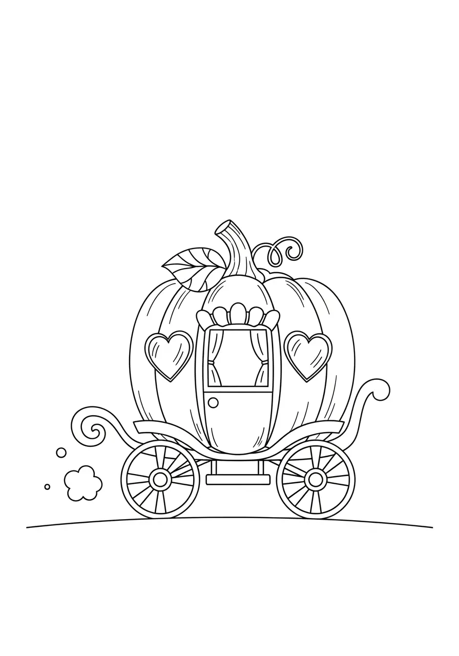 Royal Carriage Fairy Tale Coloring Page