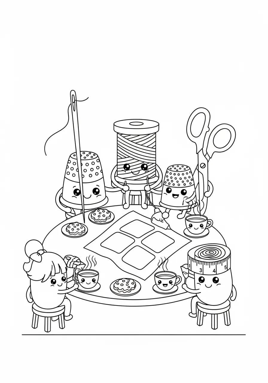 Sewing Club Stitch Coloring Page