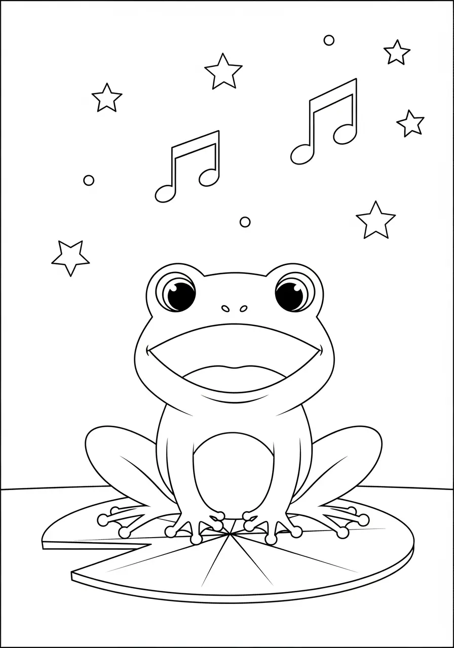 Singing Frog Coloring Page