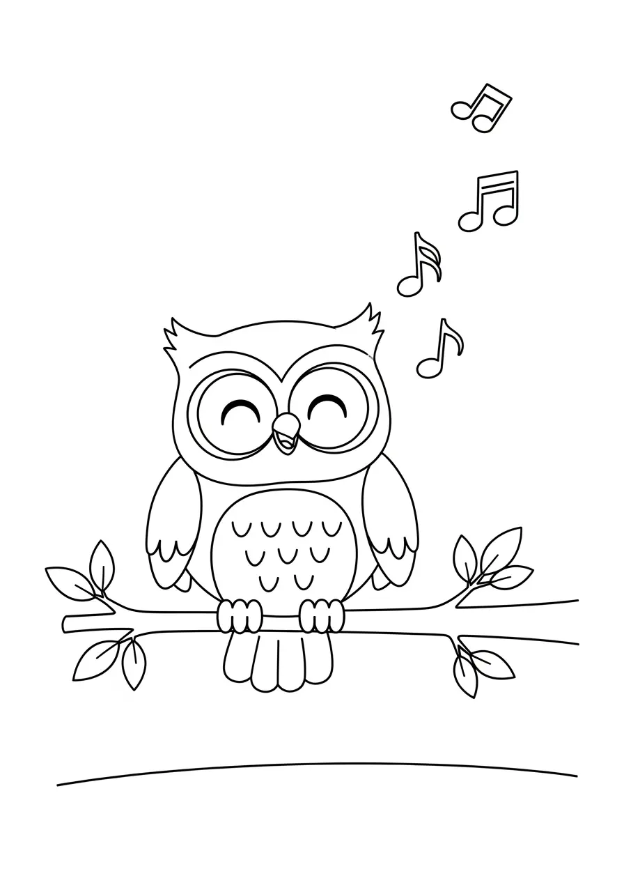 Singing Owl Coloring Page