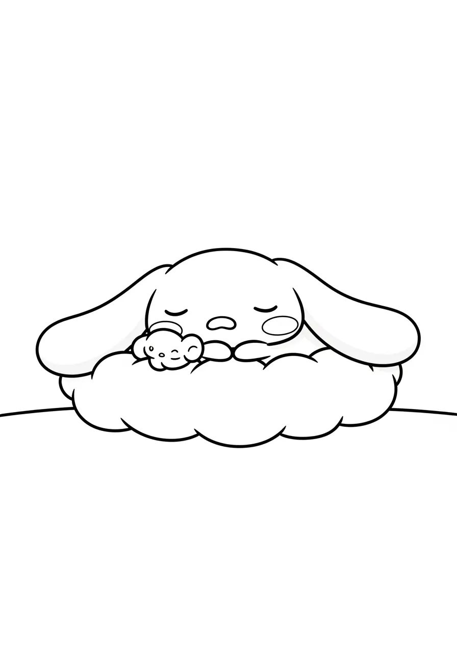 Sleepy Cinnamoroll Coloring Page