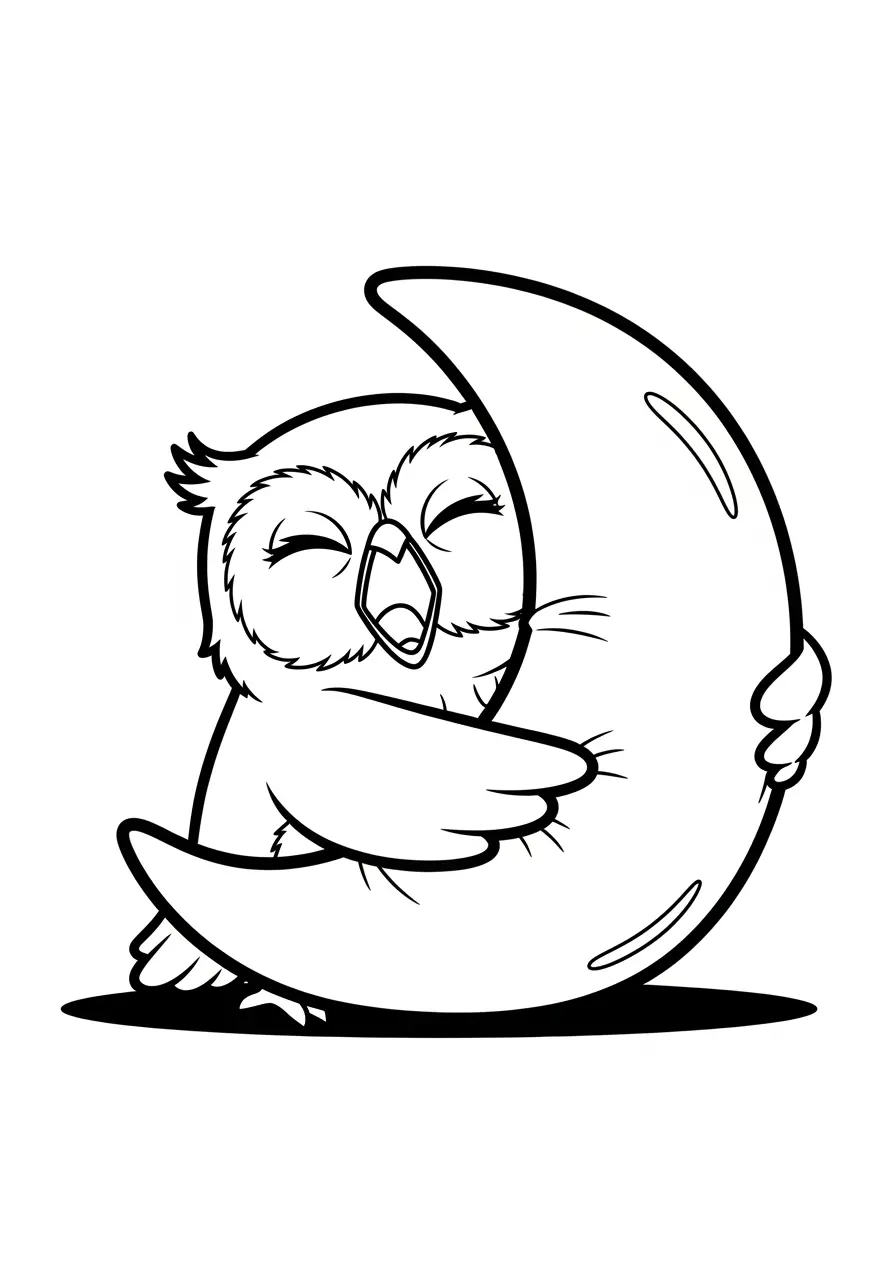 Sleepy Owl Coloring Page