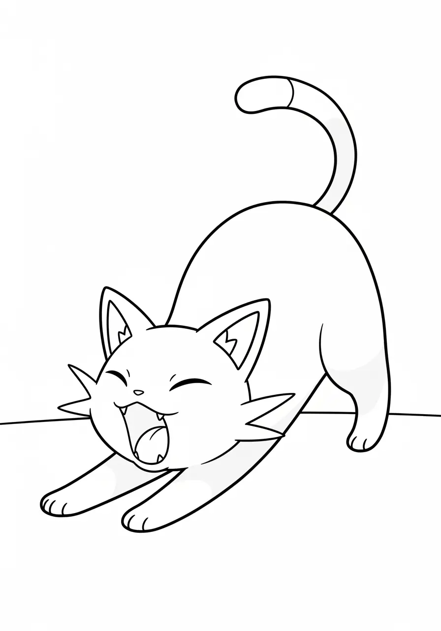 Sleepy Pokemon Coloring Page Yawning