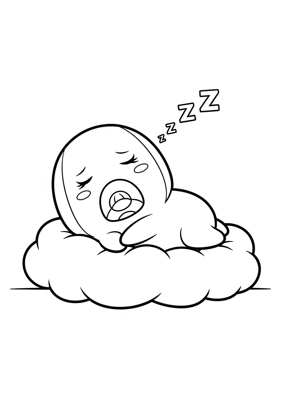 Sleepy Squishmallow Coloring Page