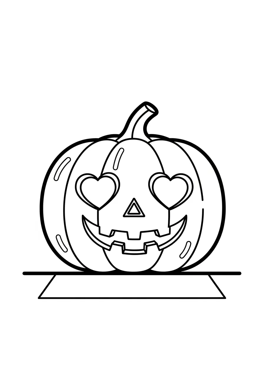 Smiling Jack-O'-Lantern Pumpkin Coloring Page