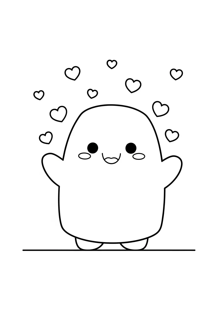 Smiling Rainbow Squishmallow Coloring Page