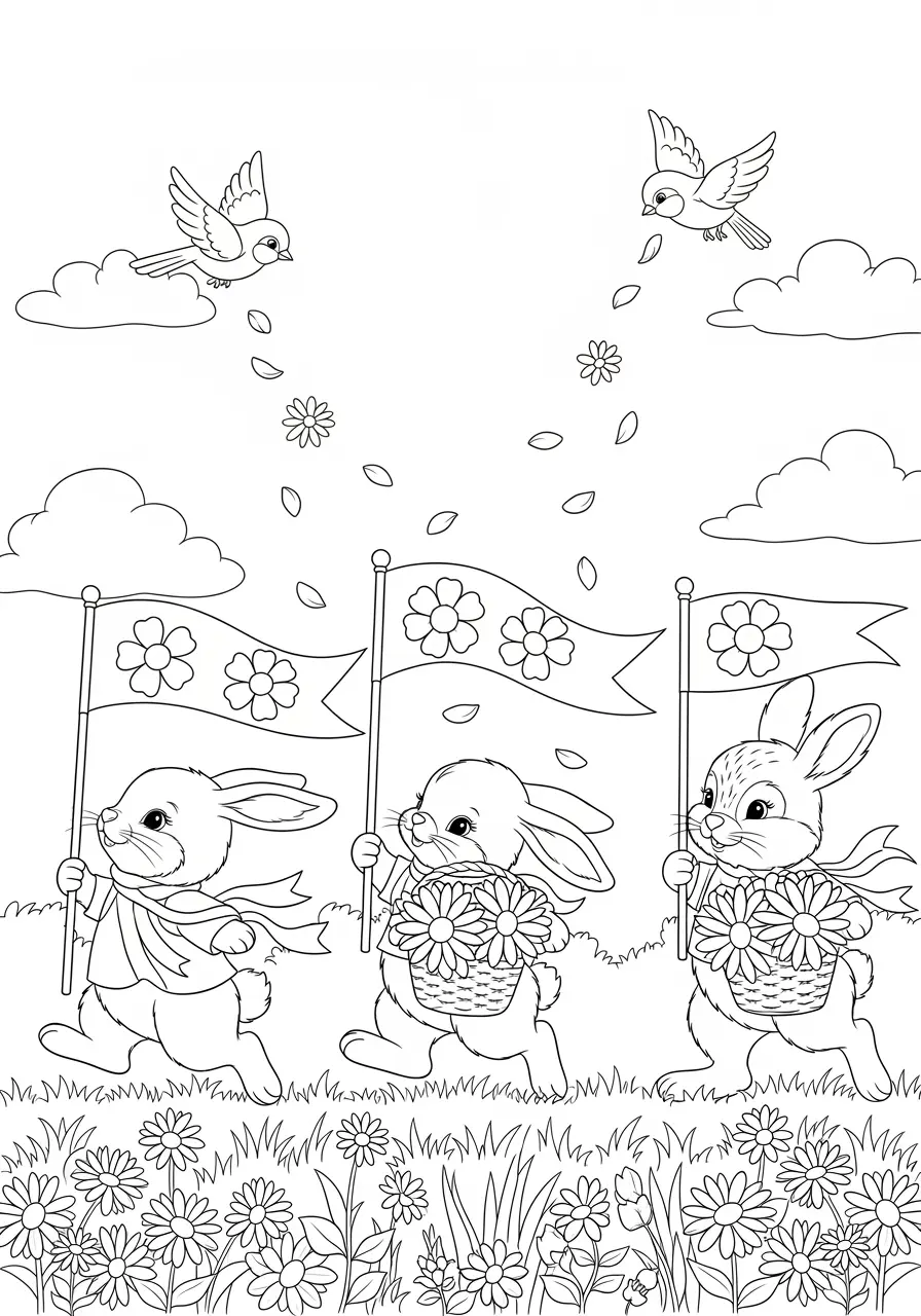 Spring Festival Nature Coloring Page