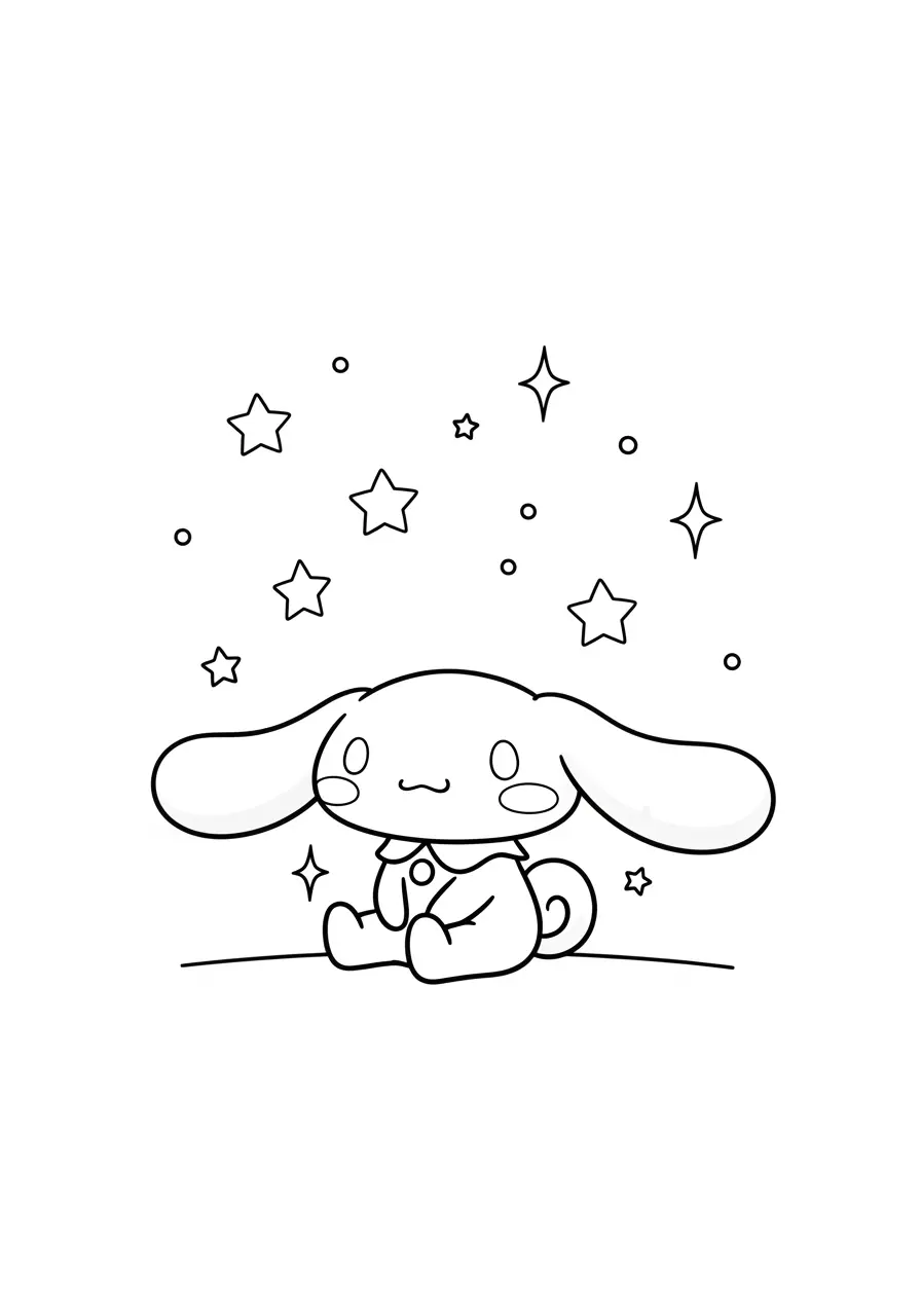 Starry Cinnamoroll Coloring Page