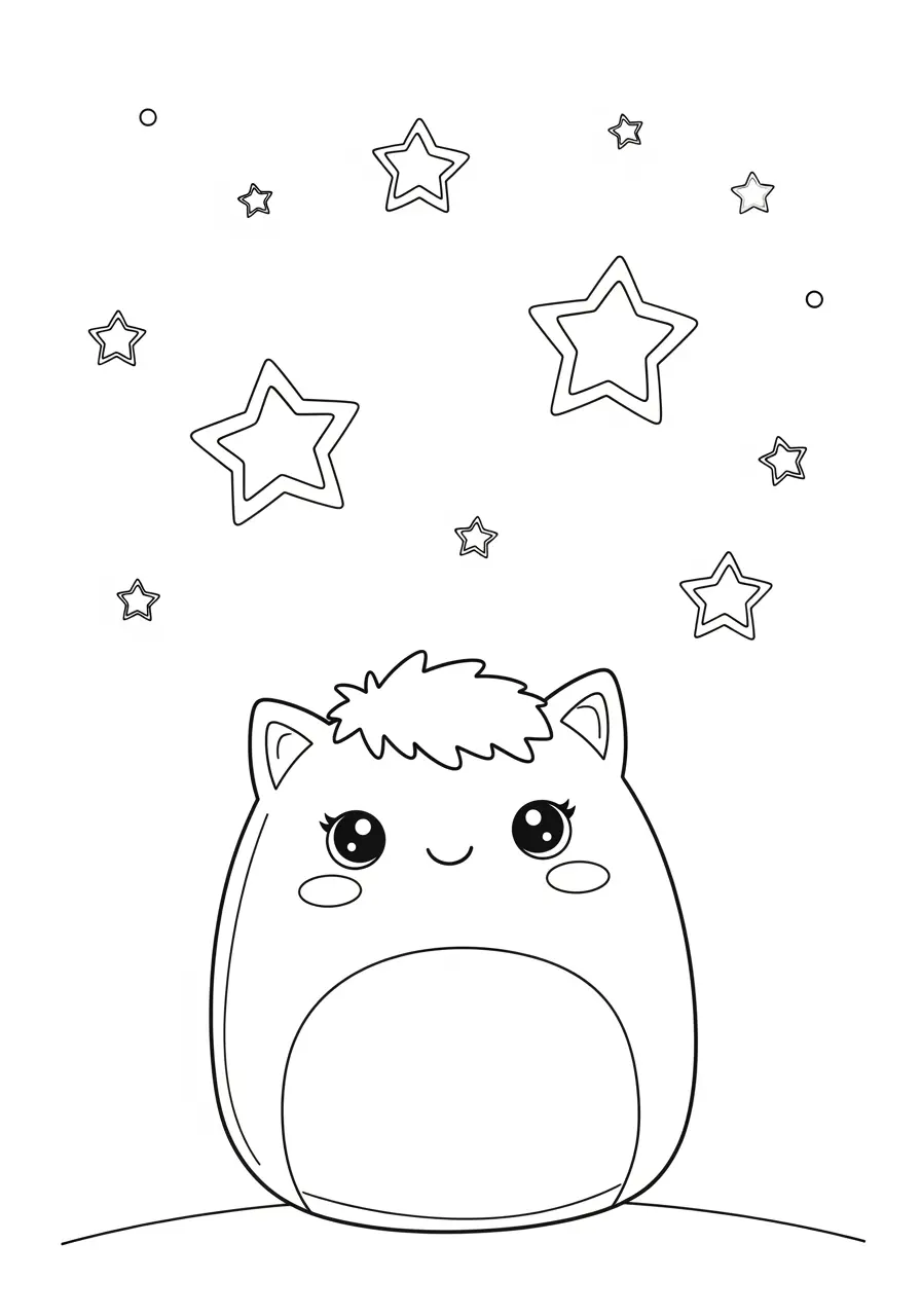 Starry Night Squishmallow Coloring Page