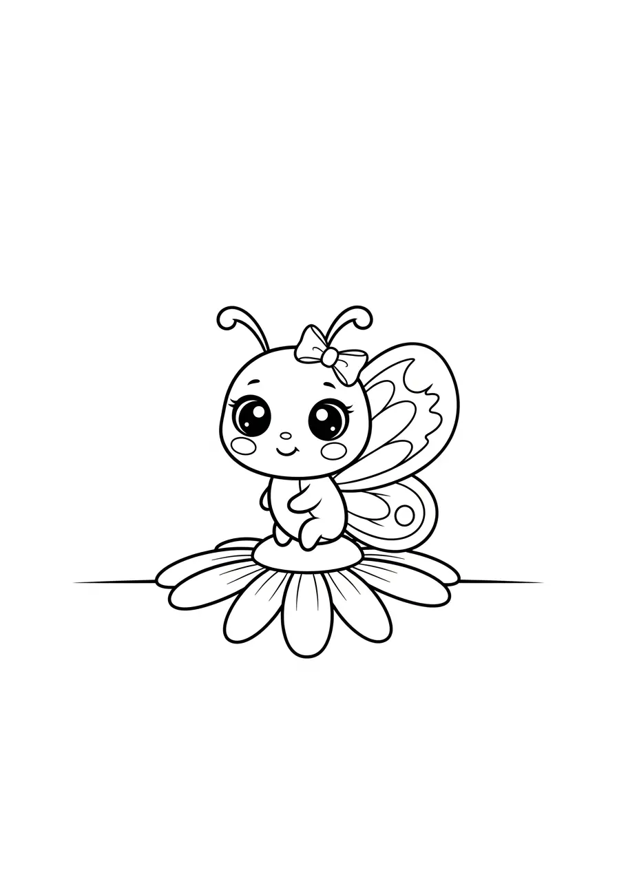 Sweet Baby Butterfly Coloring Page