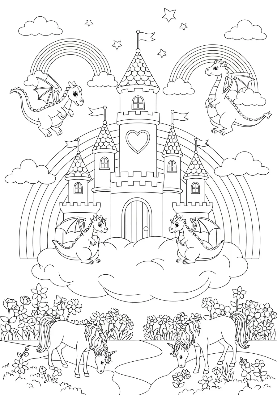 Sweet Castle Coloring Page For Girls