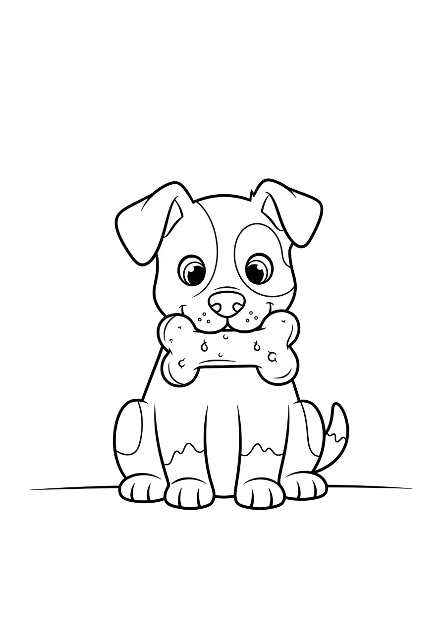 Sweet Dog Treat Coloring Page