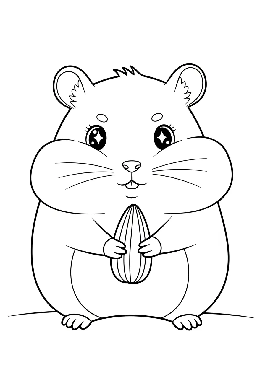 Sweet Hamster Sanrio Coloring Page