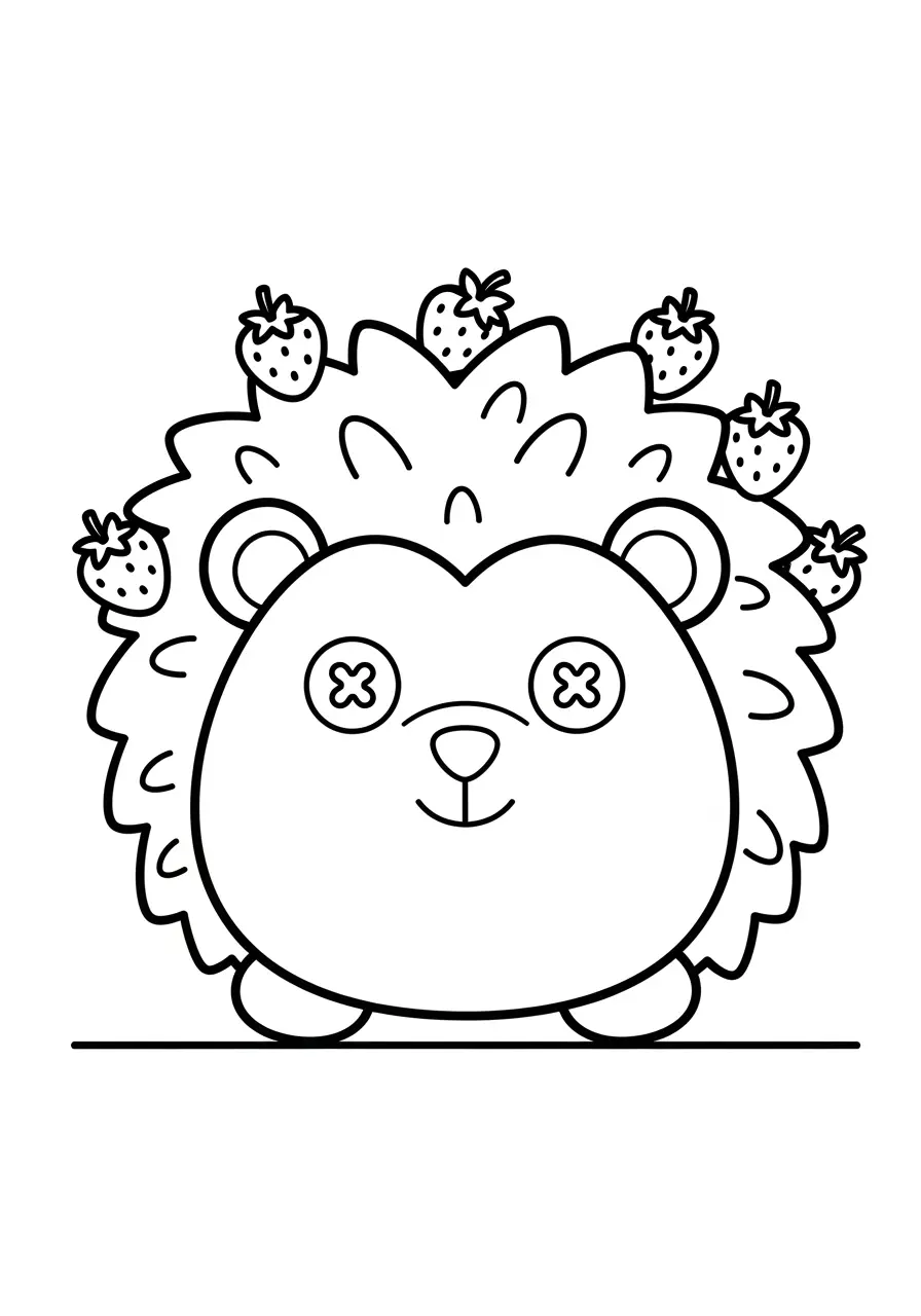 Sweet Hedgehog Nature Coloring Page