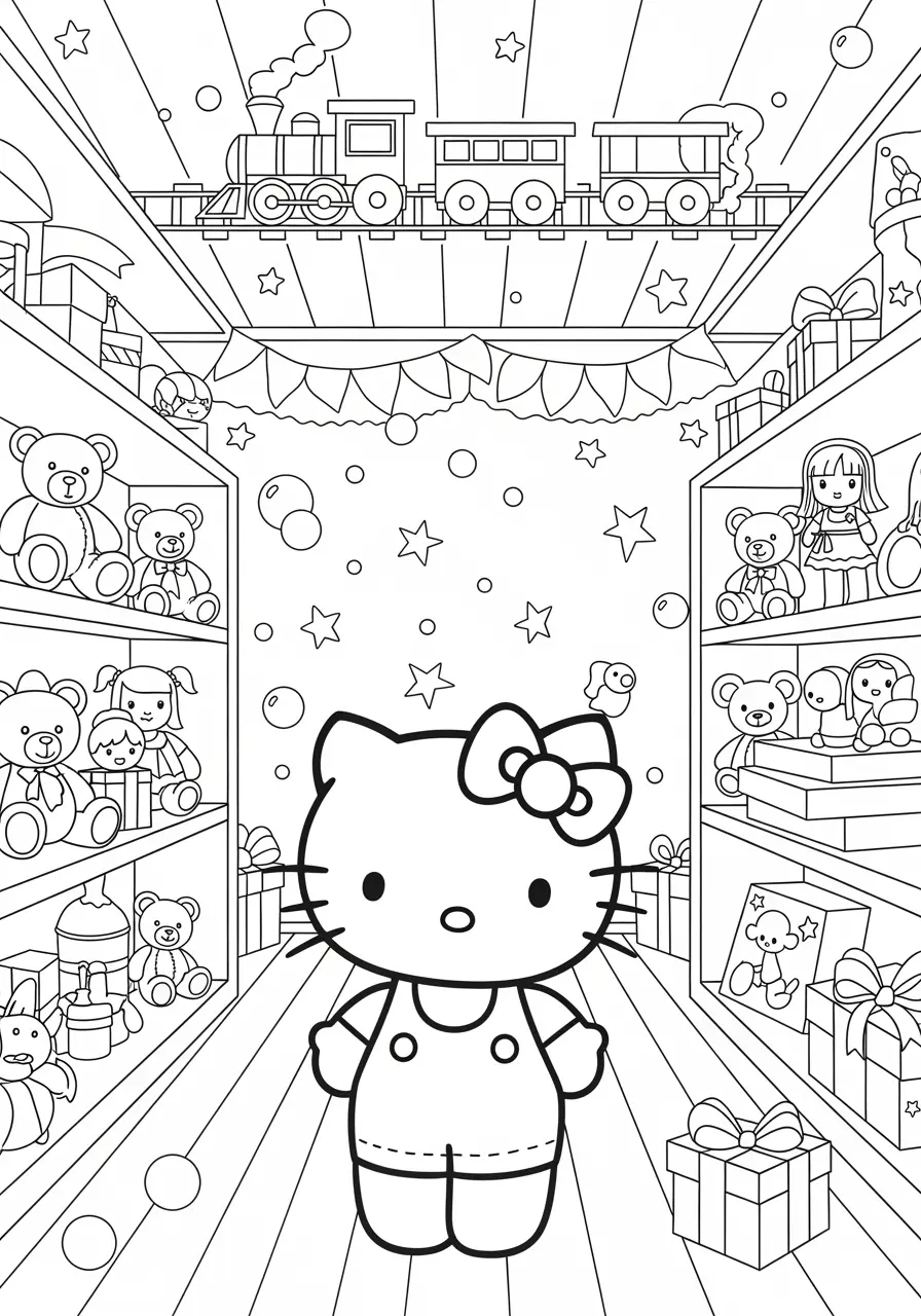 Sweet Hello Kitty Toy Store Coloring
