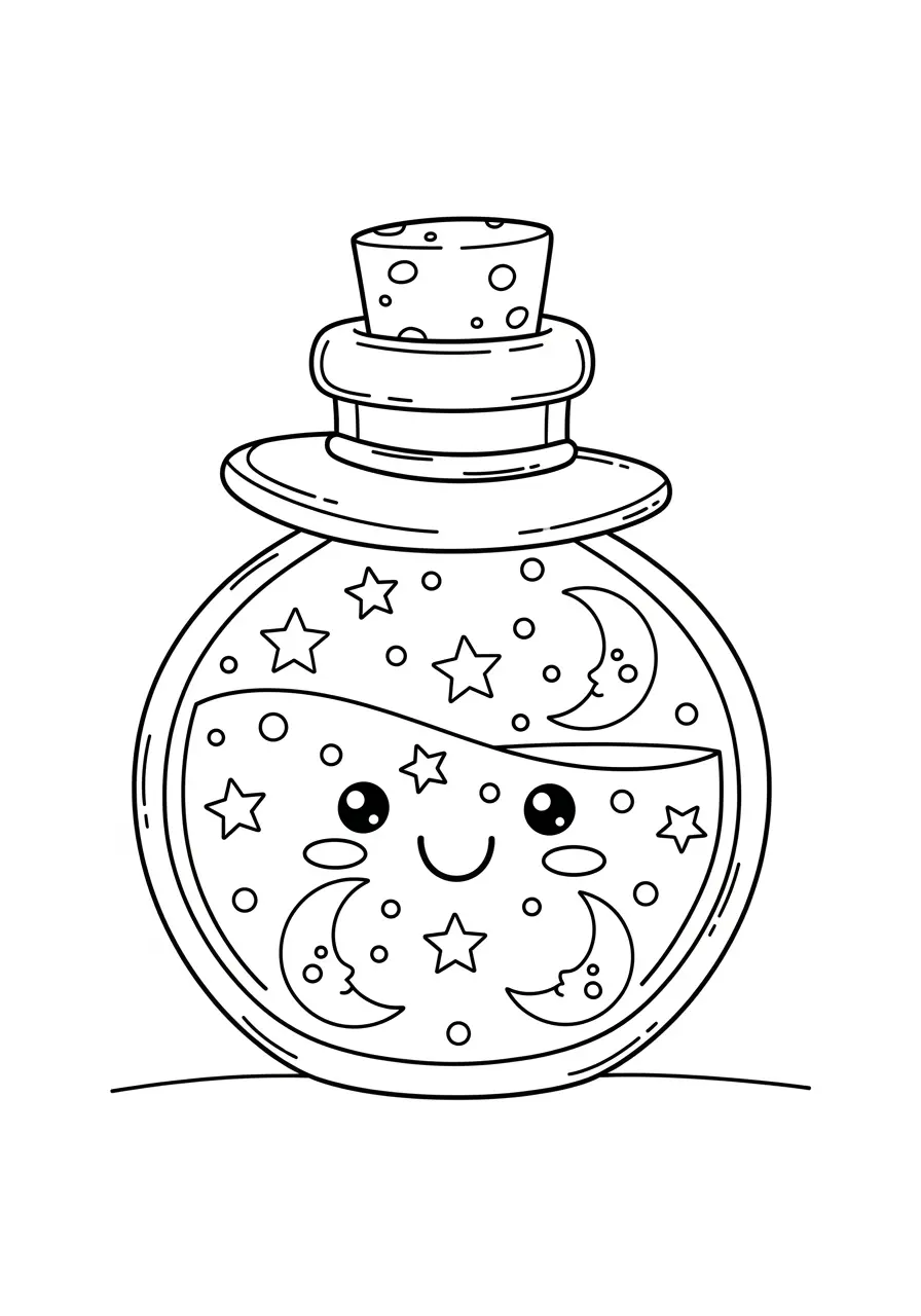 Sweet Potion Bottle Cute Spooky Coloring