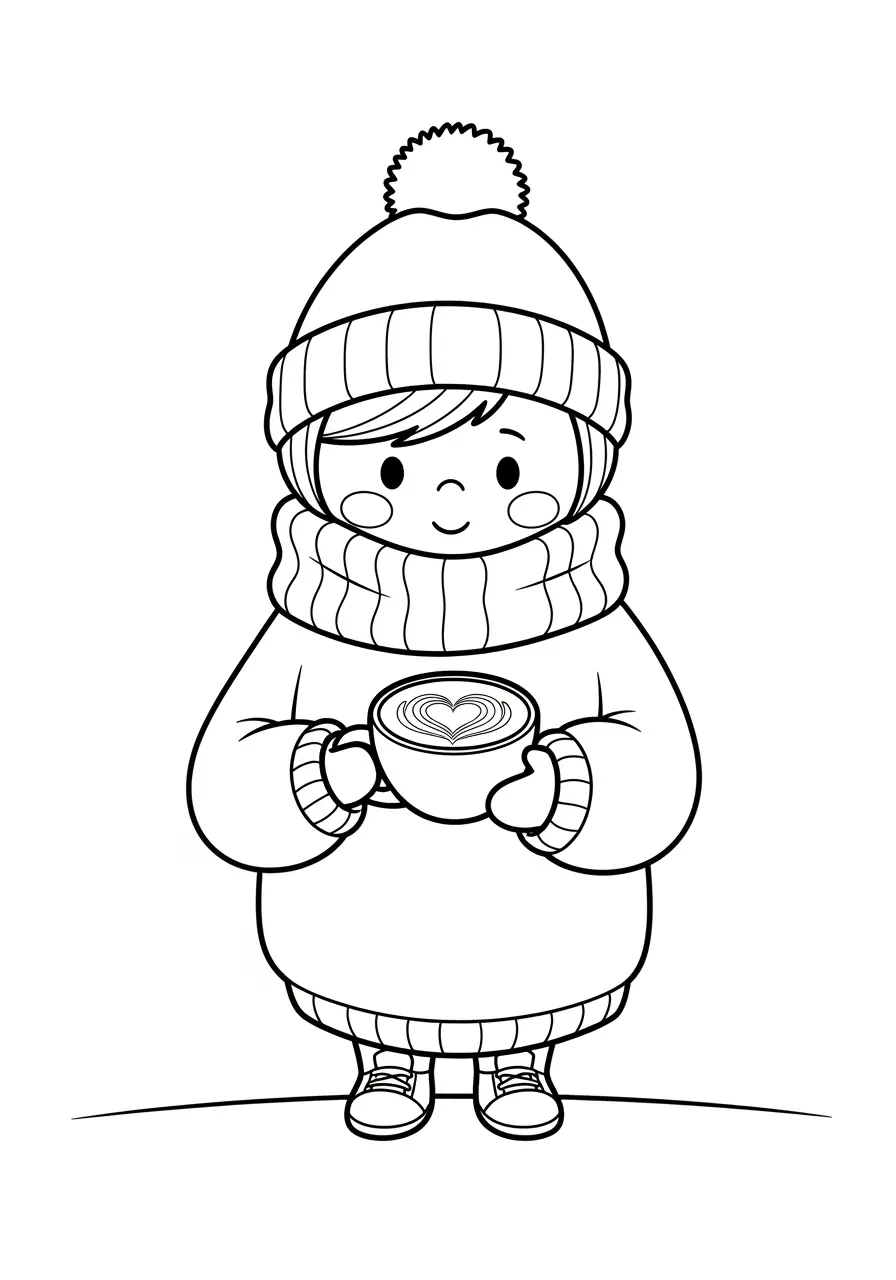 Sweet Preppy Coffee Shop Coloring Page