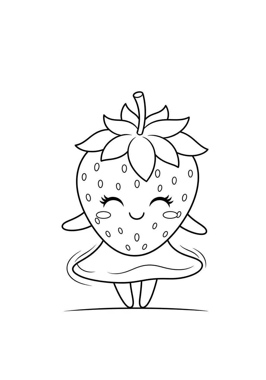 Sweet Strawberry Coloring Page