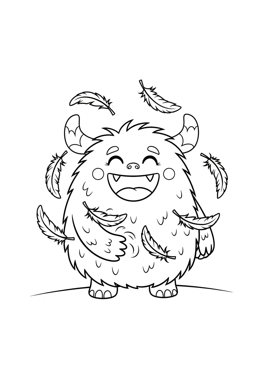 Ticklish Monster Coloring Page