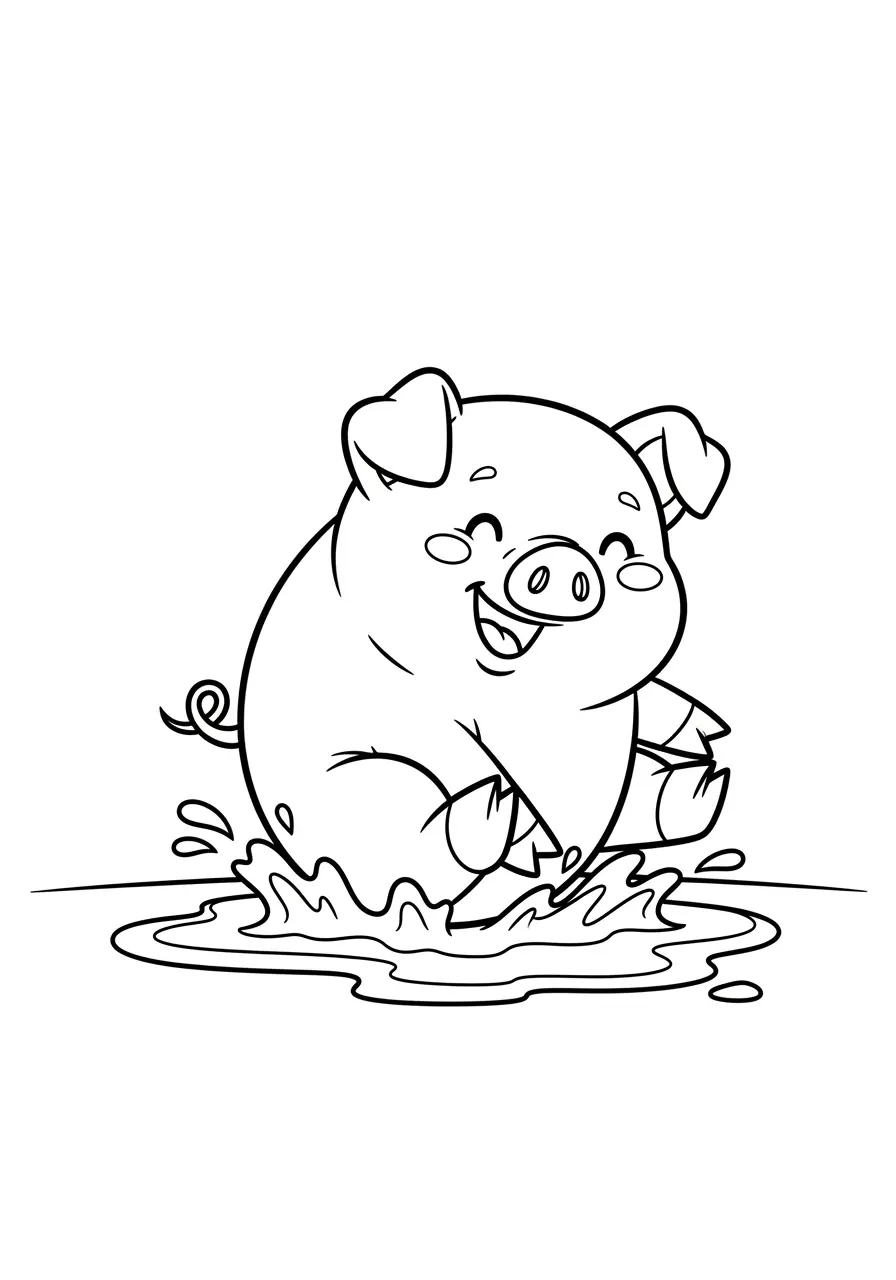 Tiny Piglet Baby Animal Coloring Page