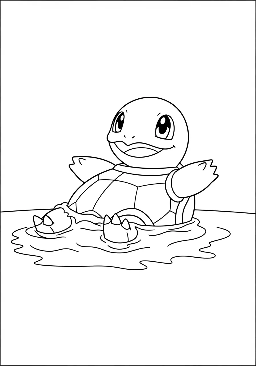 Water Pokemon Coloring Page Swimming