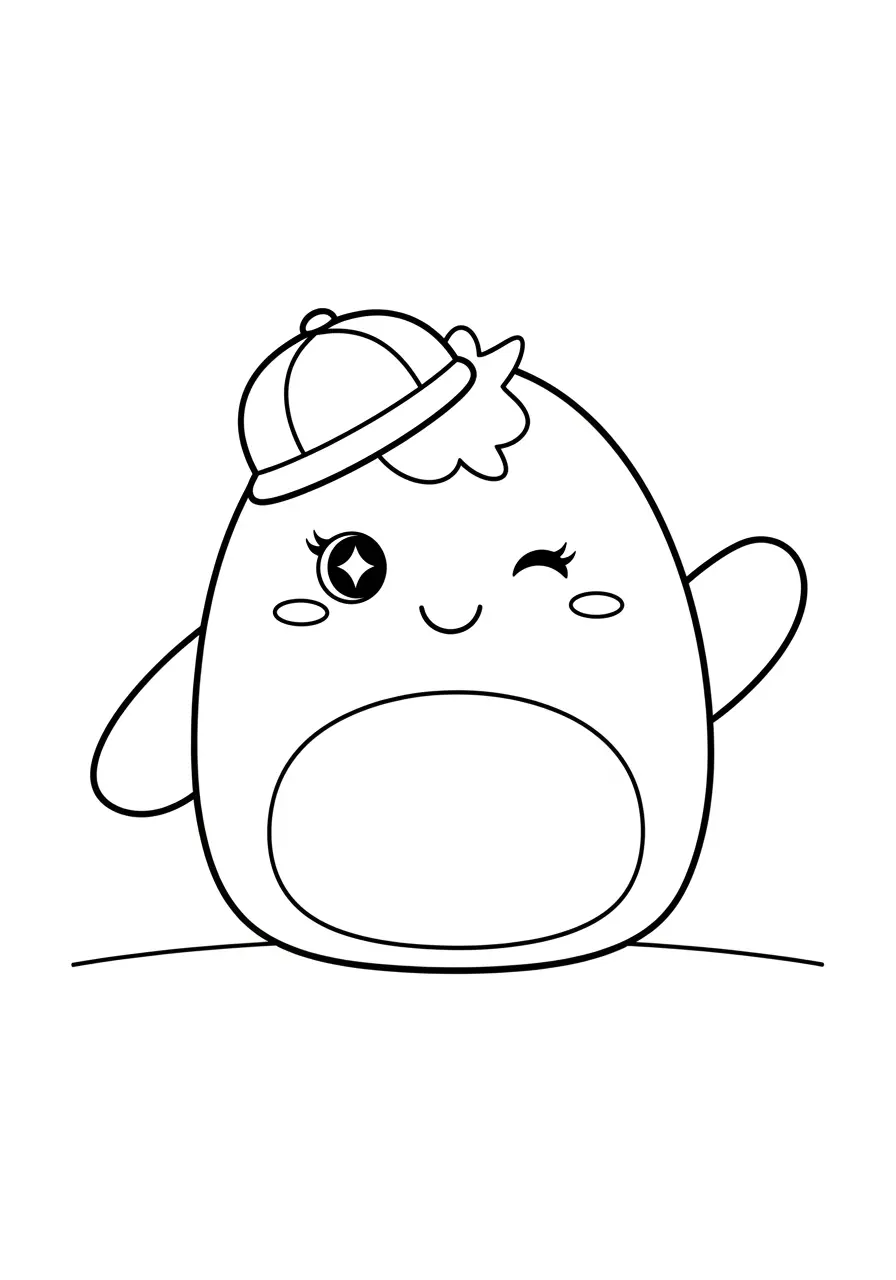 Winking Squishmallow Coloring Page