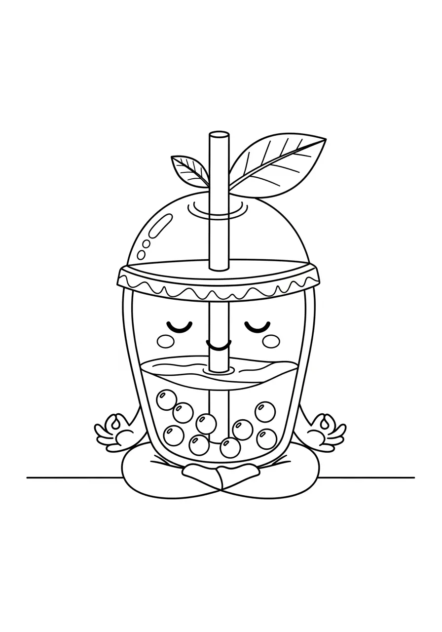 Yoga Jasmine Boba Coloring Page